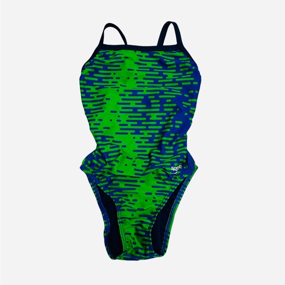 Speedo Swimsuit One Piece PowerFlex Flyback Printed Adult Team Colors 24/XXS - Picture 3 of 8